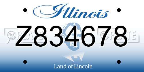 Z834678 Illinois License Plate
