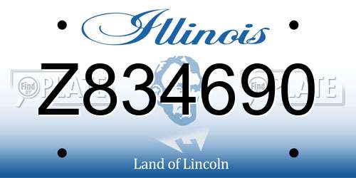 Z834690 Illinois License Plate