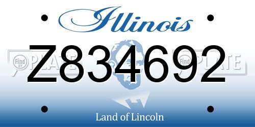 Z834692 Illinois License Plate