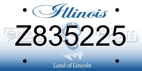 Z835225 Illinois License Plate