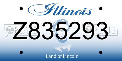 Z835293 Illinois License Plate