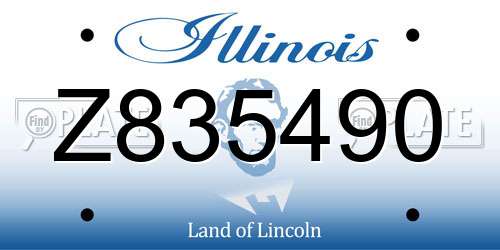 Z835490 Illinois License Plate