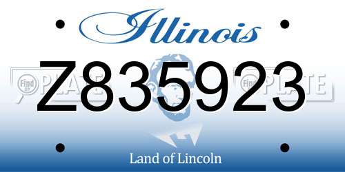 Z835923 Illinois License Plate