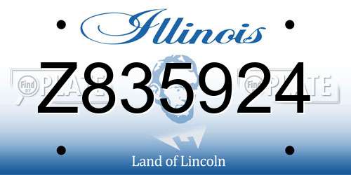 Z835924 Illinois License Plate