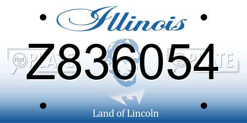 Z836054 Illinois License Plate