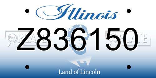Z836150 Illinois License Plate