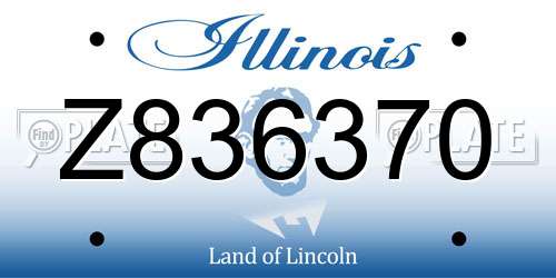 Z836370 Illinois License Plate