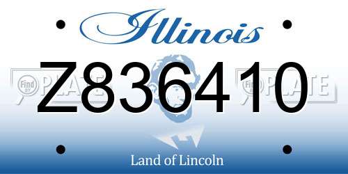 Z836410 Illinois License Plate