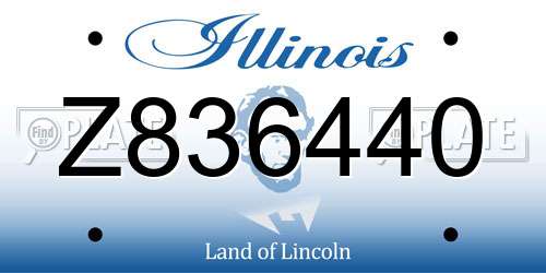 Z836440 Illinois License Plate
