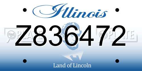 Z836472 Illinois License Plate