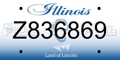 Z836869 Illinois License Plate