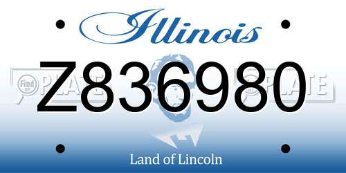 Z836980 Illinois License Plate