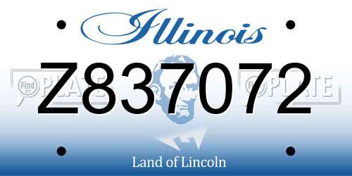 Z837072 Illinois License Plate