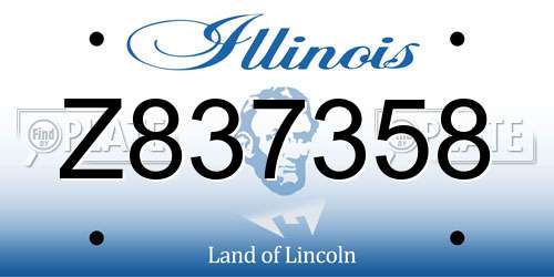 Z837358 Illinois License Plate