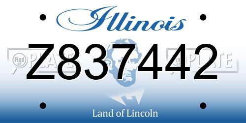 Z837442 Illinois License Plate