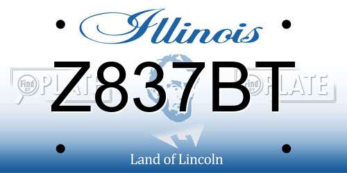 Z837BT Illinois License Plate