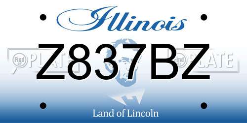 Z837BZ Illinois License Plate
