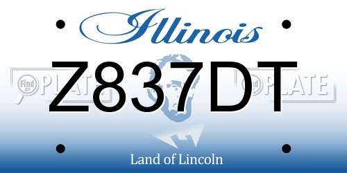Z837DT Illinois License Plate