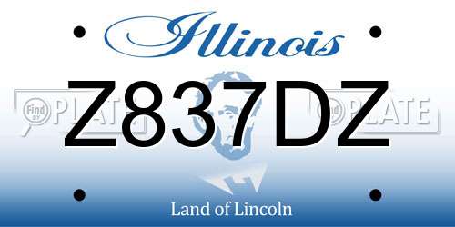 Z837DZ Illinois License Plate
