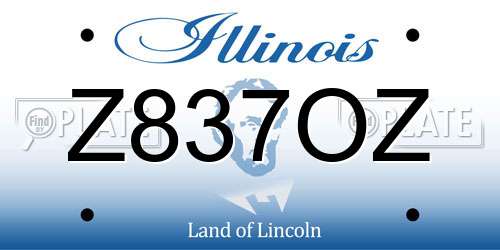 Z837OZ Illinois License Plate