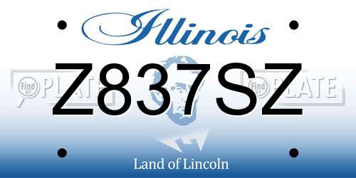 Z837SZ Illinois License Plate