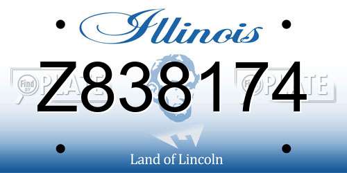 Z838174 Illinois License Plate