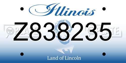 Z838235 Illinois License Plate
