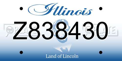 Z838430 Illinois License Plate