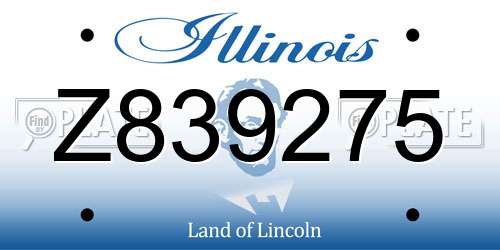 Z839275 Illinois License Plate