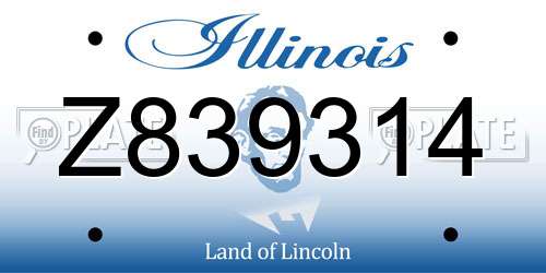 Z839314 Illinois License Plate