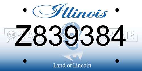 Z839384 Illinois License Plate