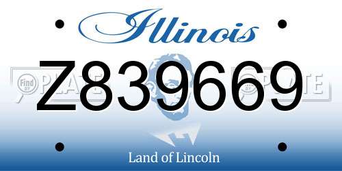 Z839669 Illinois License Plate