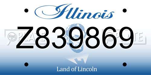 Z839869 Illinois License Plate
