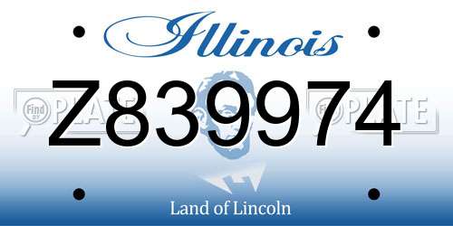 Z839974 Illinois License Plate