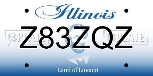 Z83ZQZ Illinois License Plate