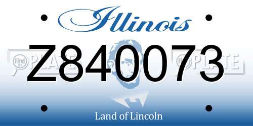 Z840073 Illinois License Plate