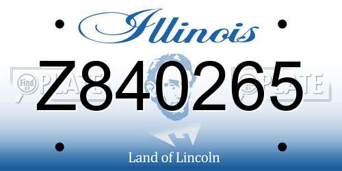 Z840265 Illinois License Plate