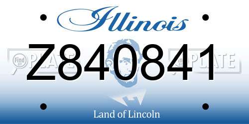 Z840841 Illinois License Plate