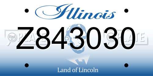 Z843030 Illinois License Plate