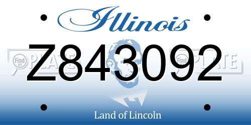 Z843092 Illinois License Plate