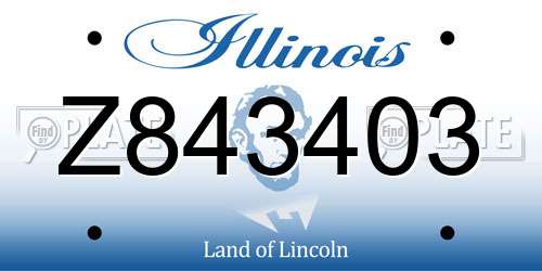 Z843403 Illinois License Plate