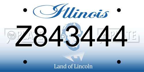 Z843444 Illinois License Plate