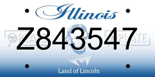 Z843547 Illinois License Plate