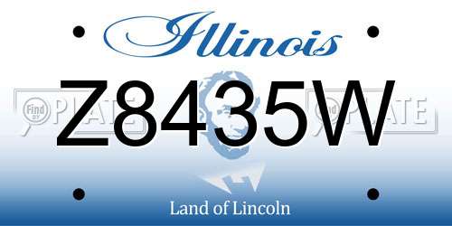 Z8435W Illinois License Plate