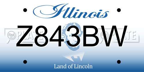 Z843BW Illinois License Plate
