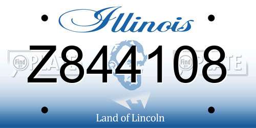 Z844108 Illinois License Plate