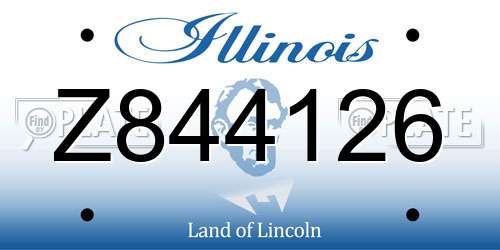 Z844126 Illinois License Plate