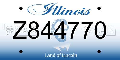 Z844770 Illinois License Plate
