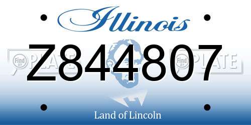 Z844807 Illinois License Plate