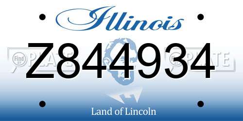 Z844934 Illinois License Plate